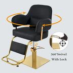 Fauteuil de barbier pivotant avec pompe hydraulique et hauteur réglable