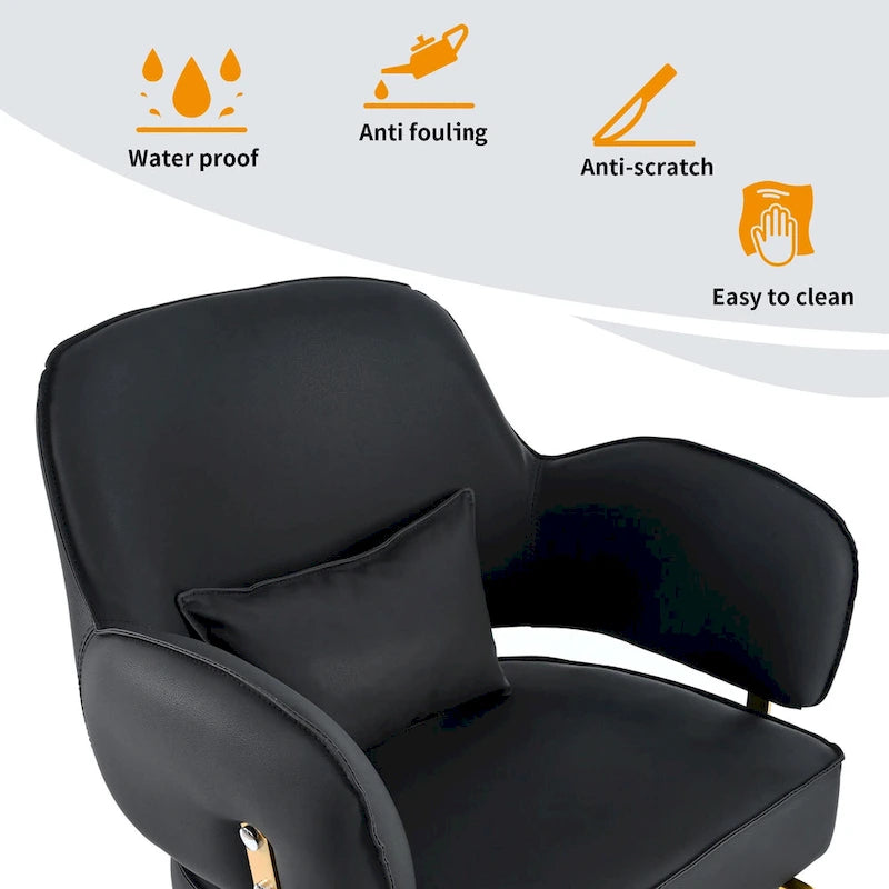 Fauteuil de barbier pivotant avec pompe hydraulique et hauteur réglable