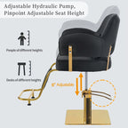 Fauteuil de barbier pivotant avec pompe hydraulique et hauteur réglable