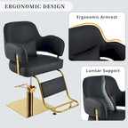 Fauteuil de barbier pivotant avec pompe hydraulique et hauteur réglable