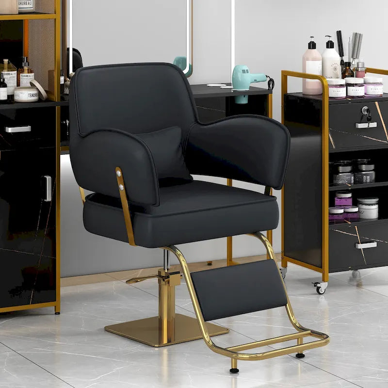 Fauteuil de barbier pivotant avec pompe hydraulique et hauteur réglable