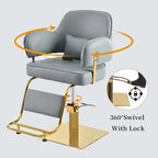 Fauteuil de barbier pivotant avec pompe hydraulique et hauteur réglable