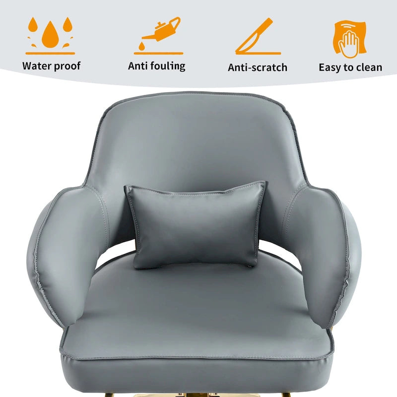 Fauteuil de barbier pivotant avec pompe hydraulique et hauteur réglable
