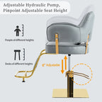 Fauteuil de barbier pivotant avec pompe hydraulique et hauteur réglable