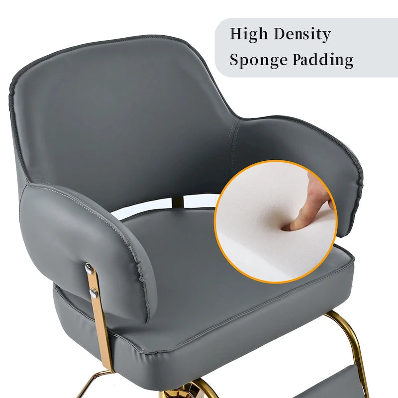 Fauteuil de barbier pivotant avec pompe hydraulique et hauteur réglable