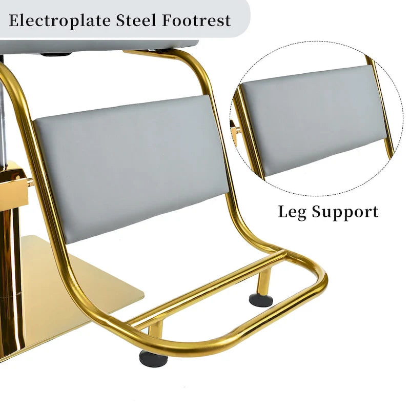 Fauteuil de barbier pivotant avec pompe hydraulique et hauteur réglable