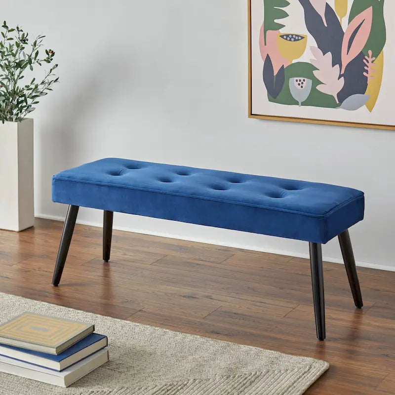 Banc d'appoint rembourré de style Mid-Century