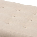 Banc capitonné en tissu, style milieu de siècle