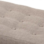 Banc capitonné en tissu, style milieu de siècle