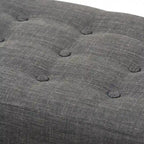Banc capitonné en tissu, style milieu de siècle