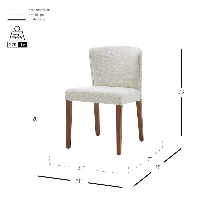 Chaises de salle à manger en tissu à dossier bas, lot de 2