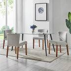 Chaises de salle à manger en tissu à dossier bas, lot de 2