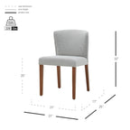 Chaises de salle à manger en tissu à dossier bas, lot de 2