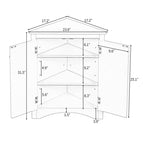 Meuble d'angle de rangement avec étagères réglables et portes