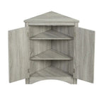 Meuble d'angle de rangement avec étagères réglables et portes