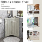 Meuble d'angle de rangement avec étagères réglables et portes