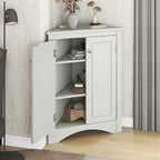 Meuble d'angle de rangement avec étagères réglables et portes