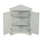 Meuble d'angle de rangement avec étagères réglables et portes