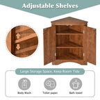 Meuble d'angle de rangement avec étagères réglables et portes