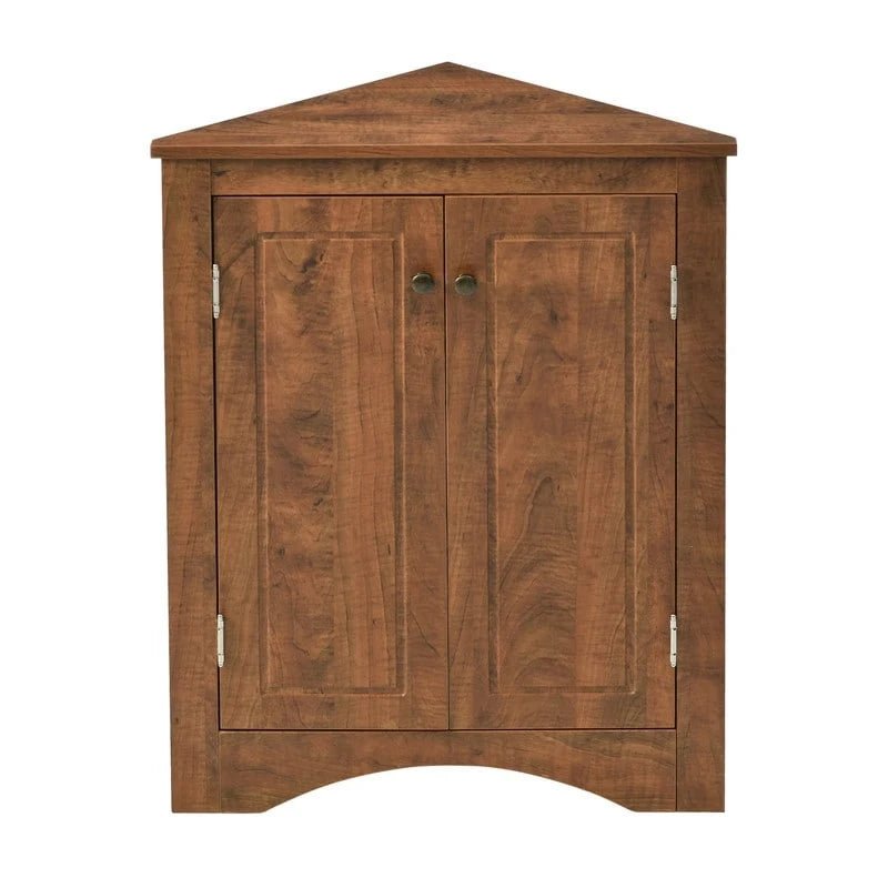 Meuble d'angle de rangement avec étagères réglables et portes