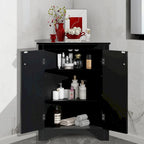 Meuble d'angle de rangement avec étagères réglables et portes