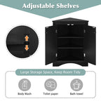 Meuble d'angle de rangement avec étagères réglables et portes