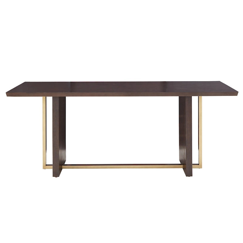 Ensemble de salle à manger Andrea 7 pièces – Table en bois espresso avec chaises en velours