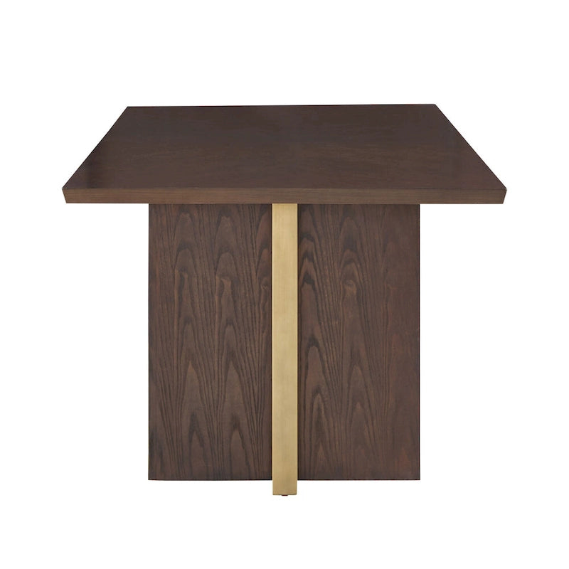 Ensemble de salle à manger Andrea 7 pièces – Table en bois espresso avec chaises en velours