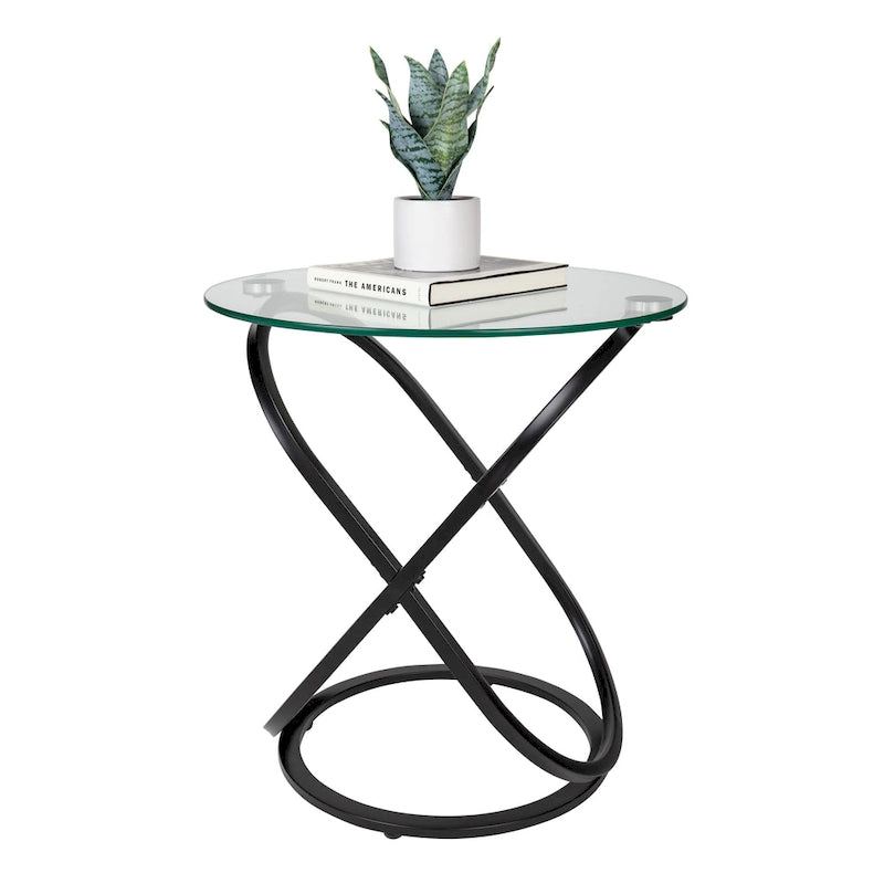 Table d'appoint ronde en verre trempé Galaxy