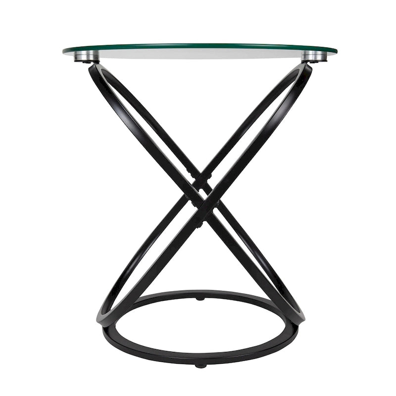 Table d'appoint ronde en verre trempé Galaxy