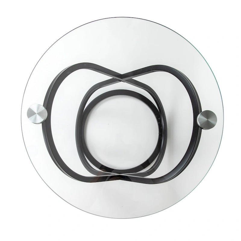 Table d'appoint ronde en verre trempé Galaxy