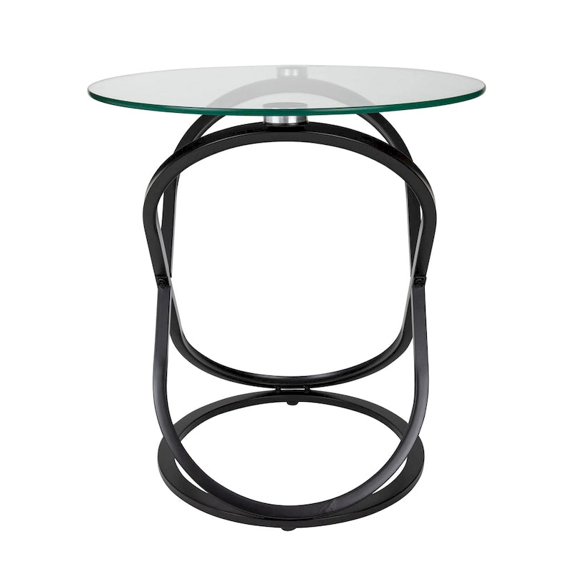 Table d'appoint ronde en verre trempé Galaxy