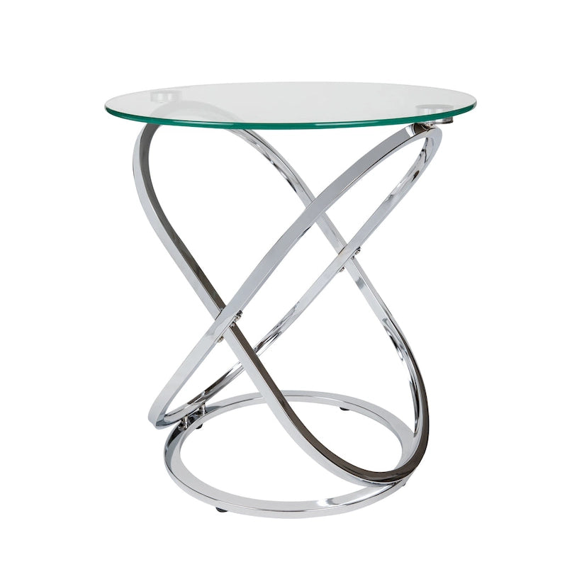 Table d'appoint ronde en verre trempé Galaxy