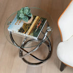 Table d'appoint ronde en verre trempé Galaxy