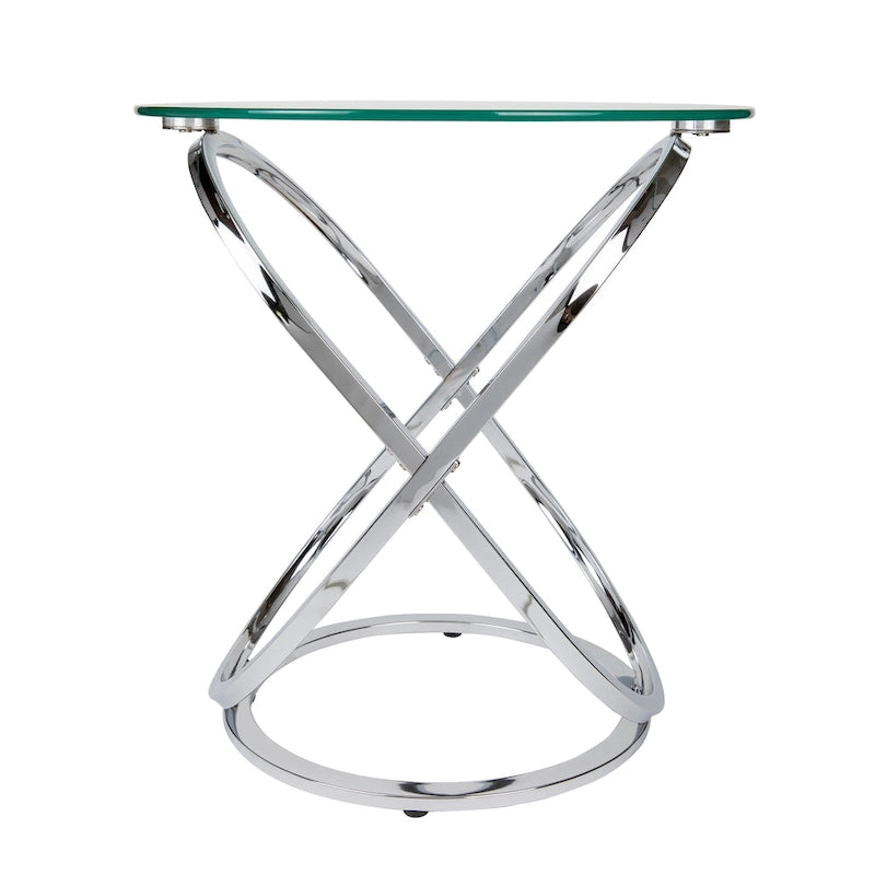 Table d'appoint ronde en verre trempé Galaxy