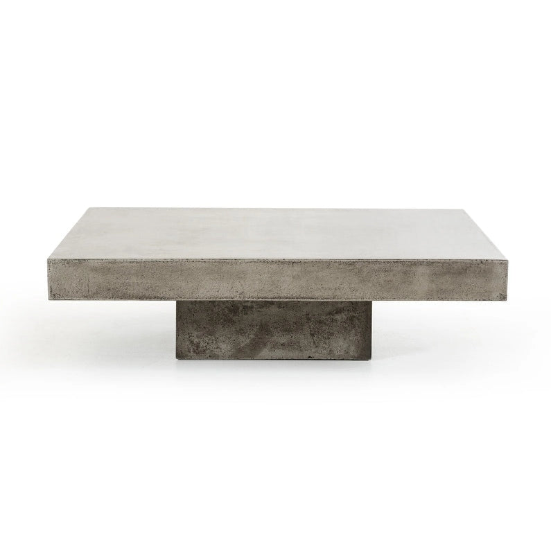 Table basse carrée avec plateau en béton, 43L x 43P x 12H pouces, gris