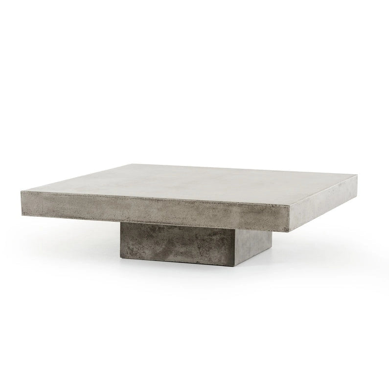 Table basse carrée avec plateau en béton, 43L x 43P x 12H pouces, gris