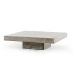 Table basse carrée avec plateau en béton, 43L x 43P x 12H pouces, gris