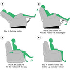 Fauteuil inclinable, pivotant et berçant en tissu avec repose-pieds