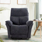 Fauteuil inclinable, pivotant et berçant en tissu avec repose-pieds