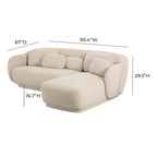 Canapé d'angle Boucle avec coussins décoratifs