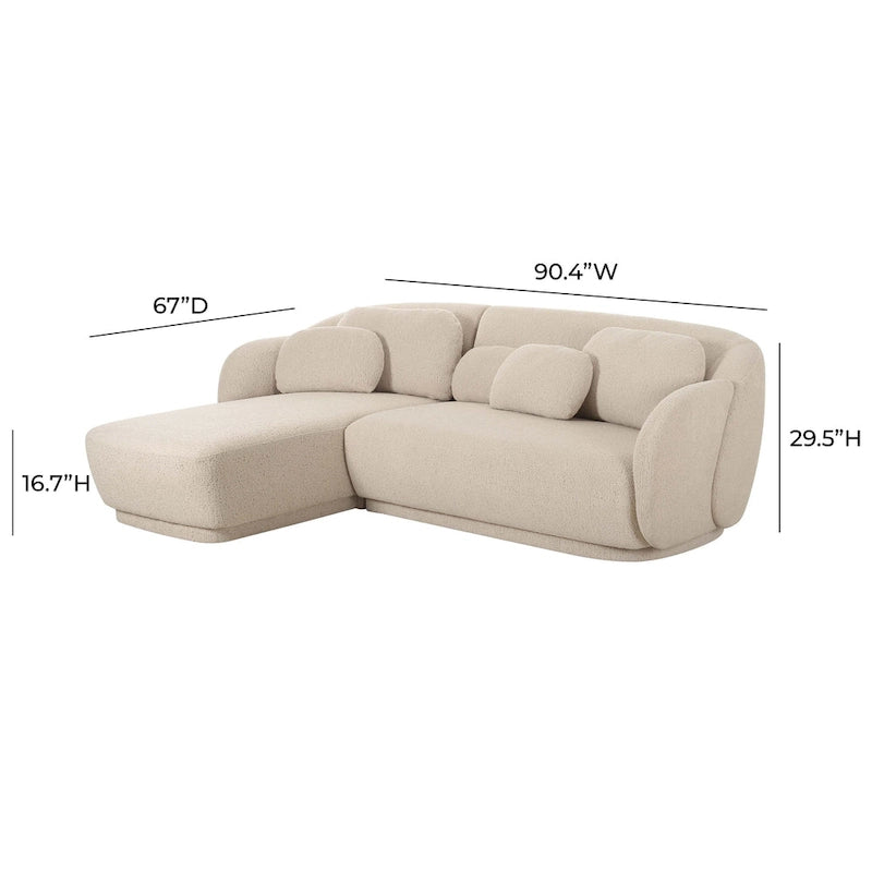 Canapé d'angle Boucle avec coussins décoratifs