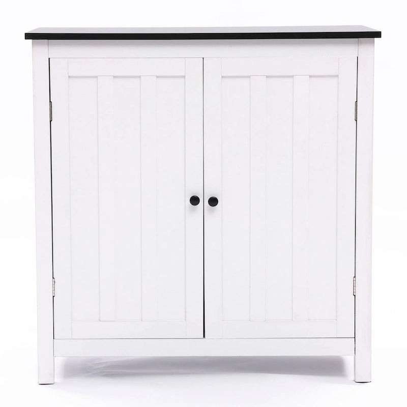 Meuble de rangement de salle de bain autoportant à 2 portes avec étagère réglable