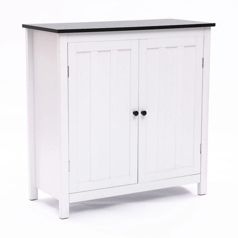 Meuble de rangement de salle de bain autoportant à 2 portes avec étagère réglable