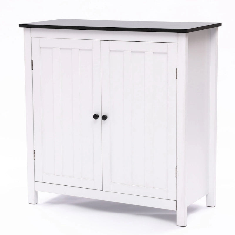 Meuble de rangement de salle de bain autoportant à 2 portes avec étagère réglable