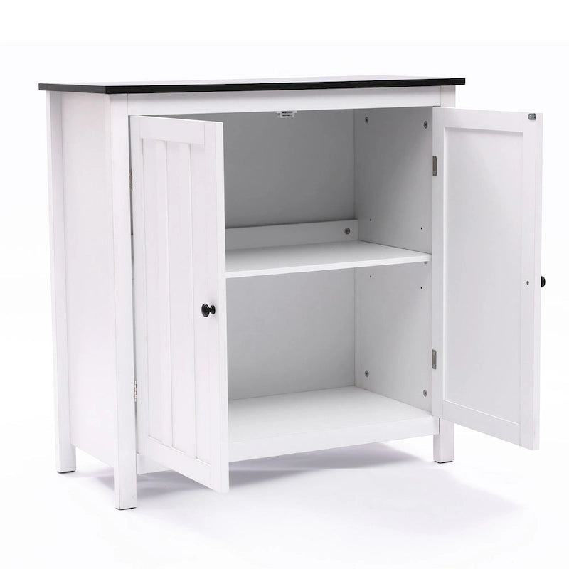 Meuble de rangement de salle de bain autoportant à 2 portes avec étagère réglable