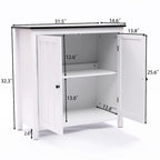 Meuble de rangement de salle de bain autoportant à 2 portes avec étagère réglable