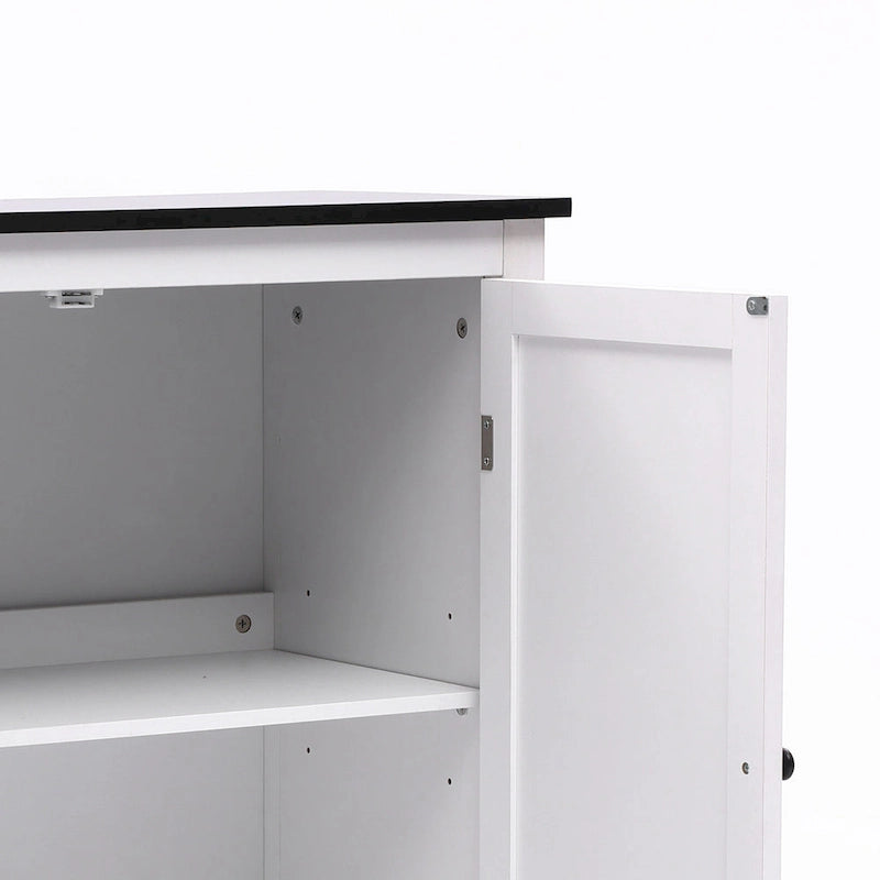 Meuble de rangement de salle de bain autoportant à 2 portes avec étagère réglable