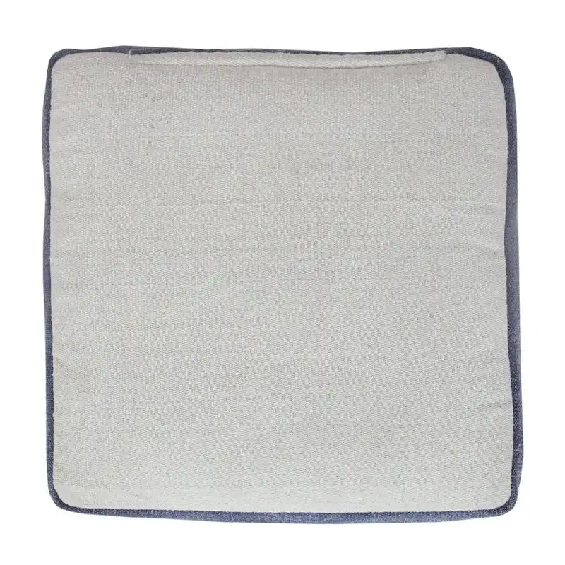 Pouf carré 45 cm – Coton bleu marine et blanc