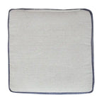 Pouf carré 45 cm – Coton bleu marine et blanc